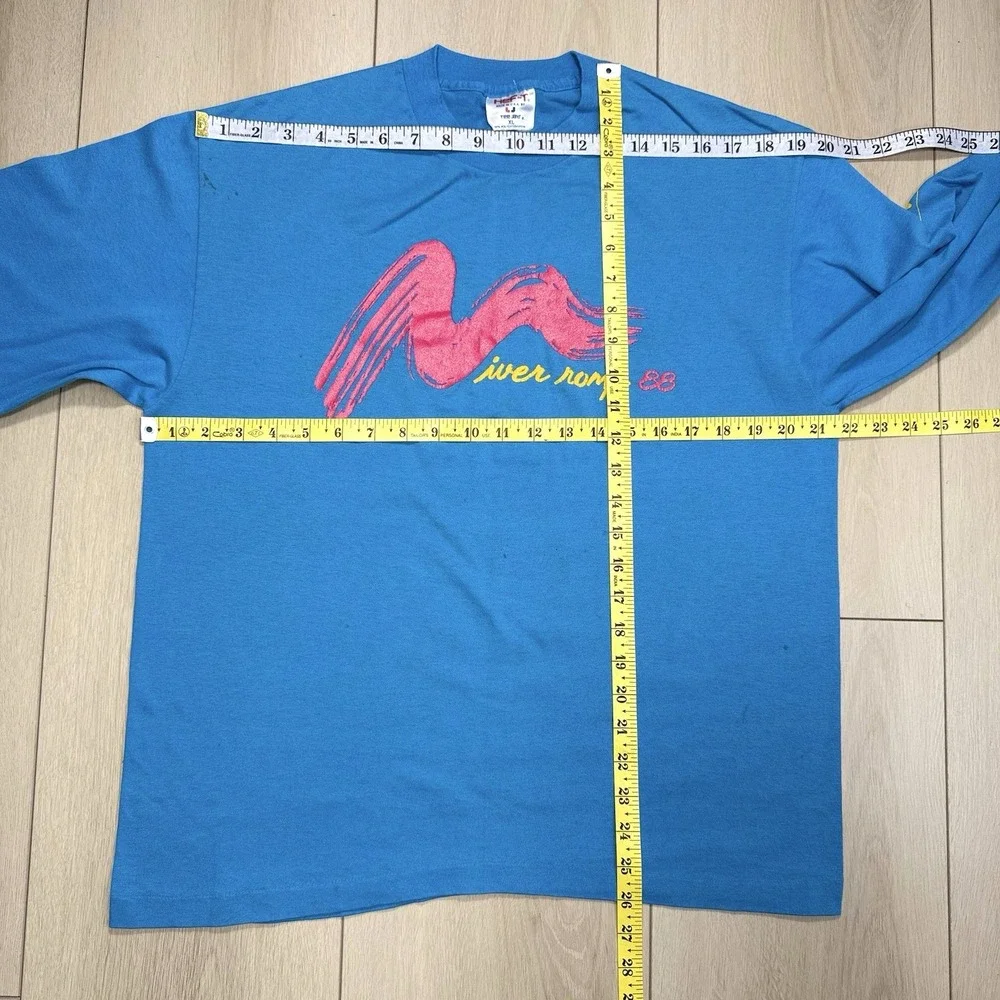 VTG 1988 River Romp Trashed Insurance Portland OR Tee Jay Heft-T L/S Shirt‎ XL